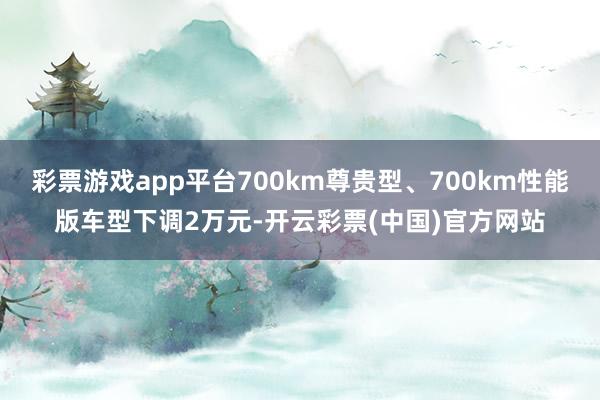 彩票游戏app平台700km尊贵型、700km性能版车型下调2万元-开云彩票(中国)官方网站