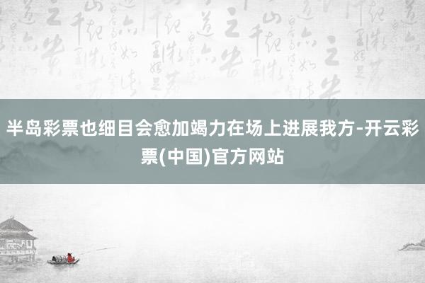 半岛彩票也细目会愈加竭力在场上进展我方-开云彩票(中国)官方网站