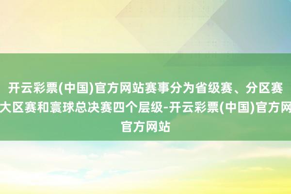 开云彩票(中国)官方网站赛事分为省级赛、分区赛、大区赛和寰球总决赛四个层级-开云彩票(中国)官方网站