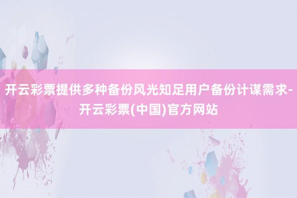 开云彩票提供多种备份风光知足用户备份计谋需求-开云彩票(中国)官方网站