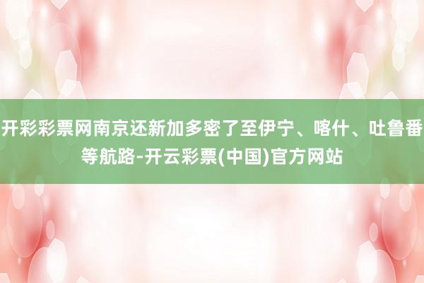 开彩彩票网南京还新加多密了至伊宁、喀什、吐鲁番等航路-开云彩票(中国)官方网站