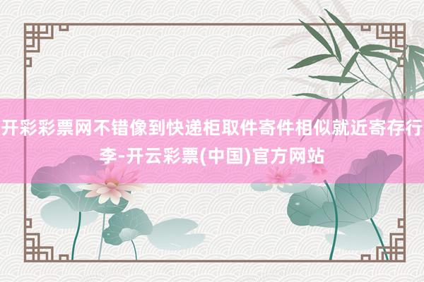 开彩彩票网不错像到快递柜取件寄件相似就近寄存行李-开云彩票(中国)官方网站