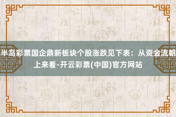 半岛彩票国企鼎新板块个股涨跌见下表：从资金流朝上来看-开云彩票(中国)官方网站