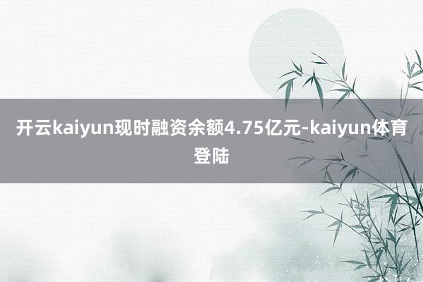 开云kaiyun现时融资余额4.75亿元-kaiyun体育登陆